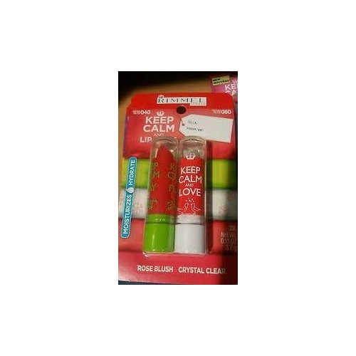 Rimmel Keep Calm and Play Rose Blush & Keep Calm and Love Crystal Clear Lip Balm Set (2)
