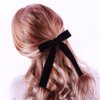 HINZIC 3Pcs 4.72inch Velvet Hair Bow Clips Black Hair Bows Hair Ribbons Christmas Wedding Prom Hair Styling Accessories for Women Thin Hair