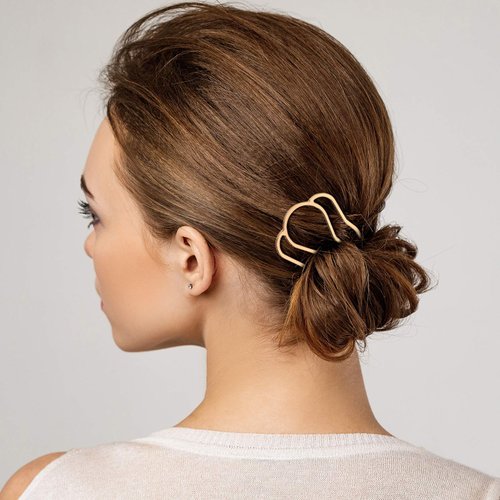 6 Pieces Hair Fork Clip Stick 87 mm Side Hair Comb 4 Prong Hair Updo Bun Hairpin Sticks Alloy Hair Clips Grips for Women Hair Styling Tool Accessories (Black, Bronze Color)