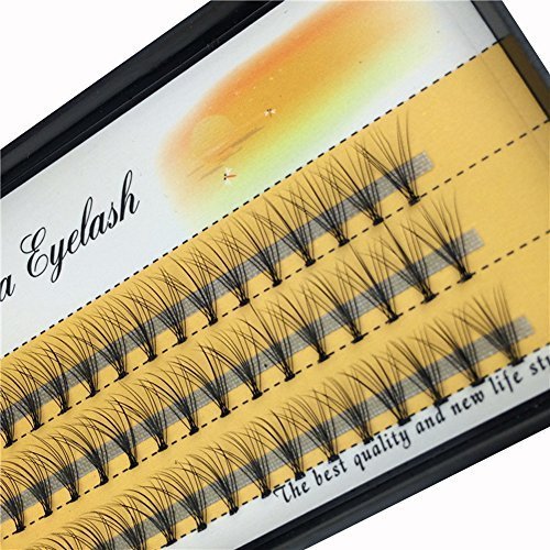 BODERMINCER 10D 60pcs Black Handmade False Eyelashes Natural Long Individual Eyelashes Extension Fake Lashes Makeup Beauty Cosmetic (13mm)