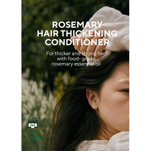AROMATICA Rosemary Hair Thickening Conditioner 13.53oz/400ml, Vegan Hair Conditioner for damaged hair and dry hair - Moisturizing Conditioner For Men and Women
