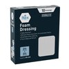 MED PRIDE Foam Dressings -10 Pack, 6'' x 6'' - Sterile, Hydrophilic, Highly Absorbent- Soft, Non-Adhesive Pads, Waterproof Dressing for Wound Care & Ulcers, Post Op Trauma + Injuries