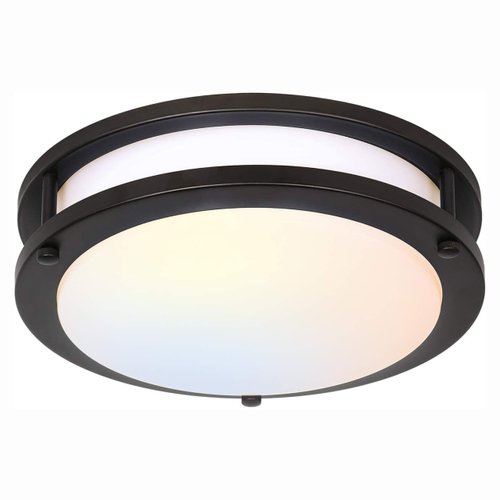13 inch Flush Mount LED Ceiling Light Fixture, 2700K/3000K/3500K/4000K/5000K Adjustable Ceiling Lights, Oil Rubbed Bronze Saturn Dimmable Lighting for Hallway Bathroom Kitchen or Stairwell, ETL Listed