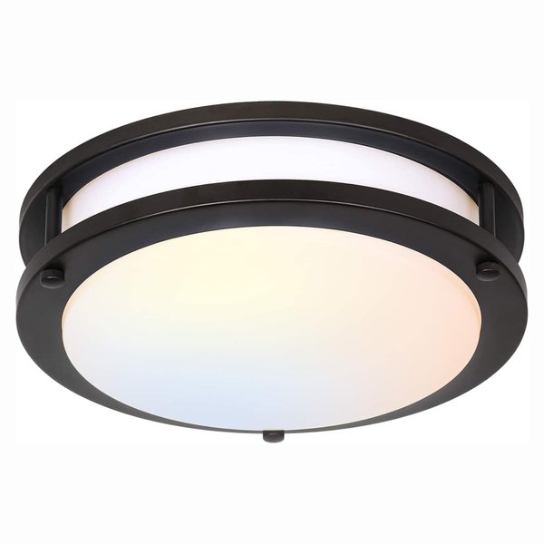 13 inch Flush Mount LED Ceiling Light Fixture, 2700K/3000K/3500K/4000K/5000K Adjustable Ceiling Lights, Oil Rubbed Bronze Saturn Dimmable Lighting for Hallway Bathroom Kitchen or Stairwell, ETL Listed