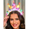 JEWEKY Light Up Happy Birthday Headband Led Birthday Crown Hair Band Rave Ball Party Birthday Hair Accessories for Women
