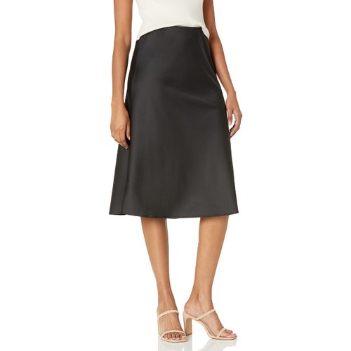 The Drop Women's Maya Silky Slip Skirt Skirt, -Black, M