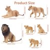 Toymany 6PCS Realistic Lion Figurines with Lion Cubs, 2-5" Jungle Animals Figures Family Set Includes Baby Lions, Educational Toy Cake Toppers Christmas Birthday Gift for Kids Toddlers