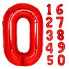 40 Inch Giant Red Number 0 Balloon, Helium Mylar Foil Number Balloons for Birthday Party, Birthday Decorations for Kids, Anniversary Party Decorations Supplies (Red Number 0)