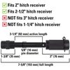 TowWorks 79631 Keyed Unique 5/8" Trailer Hitch Lock with Extra Long 3-1/4" Span, Double Safety Tow Hitch Receiver Locking Pin for Class III IV Hitches with 2" and 2.5" Receivers