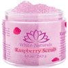 Organic Raspberry Scrub, Natural Exfoliating Salt Body & Face Scrub, Pure Exfoliator Helps with Moisturizing Skin, Cellulite, Dead Skin Cells, Deep Cleansing, Moisturizes 10 oz