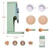 MONT PLEASANT Kids Wooden Toys Toddler Pretend Play Kitchen Accessories Green Coffee Maker Espresso Machine Playset Montessori Kitchen Toy Gift for Girls and Boys