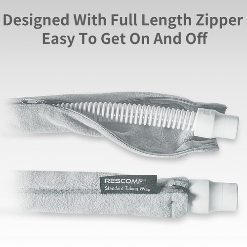 CPAP Hose Cover with Zipper for Standard 6 Foot CPAP Tubing Reusable Comfort Fleece Tube Insulator Super Soft Washable Breathable Cover