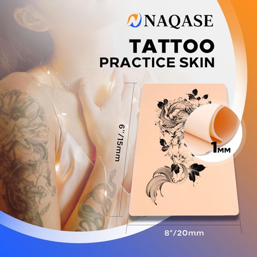 20pcs Blank Tattoo Practice Skin - NAQASE Tattoo Skin Practice Fake Skin 8"x6" Double Sides Real Skin Microblading Eyebrow Skin for Beginners and Experienced Artists