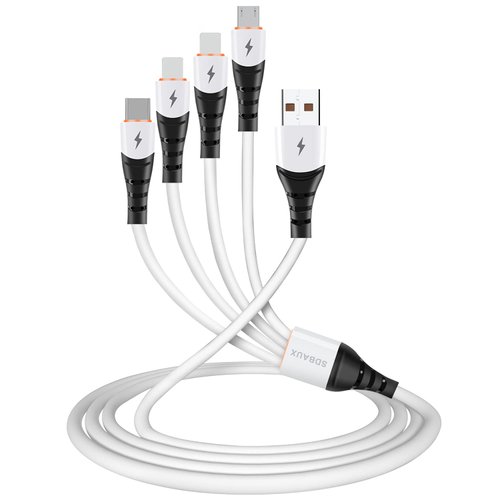 SDBAUX Multi Charging Cable,Multiple USB Dual IP/Type C/Micro Port 4 in 1 Fast Charger Cord for Phone 16 15 14 13 12 Pro Max iPad Mini 6 Air 4,Galaxy S23/S22/S20,Cell Phones Tablets and More