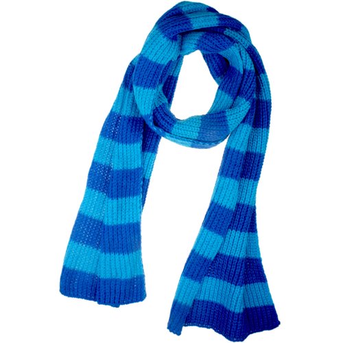 VIVIAN & VINCENT Fall Winter Ultra Soft Knit Striped Scarf for Women Men Boys Girls Blue