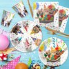 APOWBLS Cat Theme Birthday Party Supplies - Cat Party Decorations Dinnerware Include Cat Party Plates, Cup, Napkin, Kitten Birthday Decorations Tableware, Kitty Cat Birthday Party Supplies | Serve 24