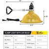 Simple Deluxe 150W Clamp Lamp with 2700K LED Bulb E26 Socket 8.5 Inch Aluminum Reflector 6 Feet 18/2 SPT-2 Cord, Black,1 Pack