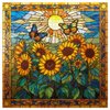 Stained Glass Puzzles for Adults 1000 Pieces and up, PICKFORU Sunflowers Puzzle as Home Decor, Butterfly Flower Puzzles as Home Decor