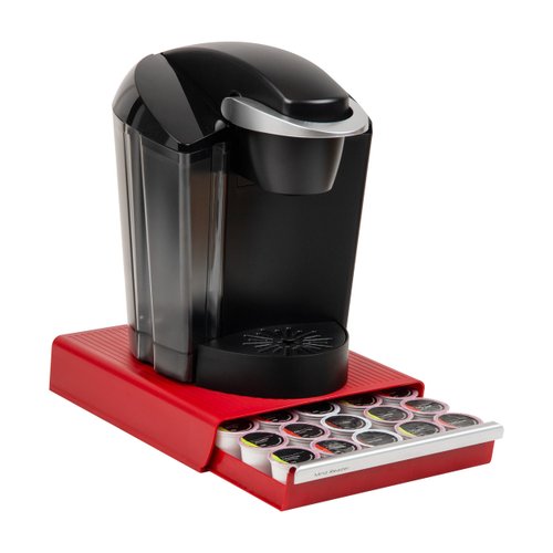 Mind Reader 30 Pod Capacity Red Plastic Countertop Coffee Pod Drawer Organizer