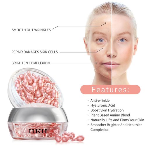 HKH Vitamin C Serum for Face, Anti Aging Serum with Hyaluronic Acid Supplements, Vitamin E, Reduces Wrinkles, Dark Spot Remover for Face, Retinol Serum for Face, Face Serum for Women