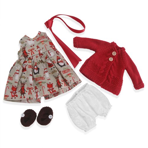BlissfulPixie Handmade Waldorf Doll Clothes 12 inch Clothing Set with Pretty Box Girl Christmas Birthday Present-Gabriella's Clothes Accessories