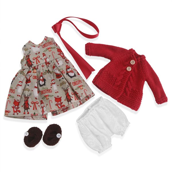 BlissfulPixie Handmade Waldorf Doll Clothes 12 inch Clothing Set with Pretty Box Girl Christmas Birthday Present-Gabriella's Clothes Accessories