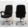Melaluxe Office Chair Cover with Armrest Covers， Universal Stretch Desk Chair Cover, Computer Chair Slipcovers (Size: L) - Black