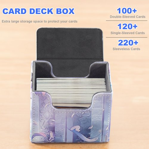 sabermaster Labrynth ygo Card Deck Box Fits MTG，100+ Card Storage Box Trading Card Games PU Leather Card Storage Box Premium Card Deck Case