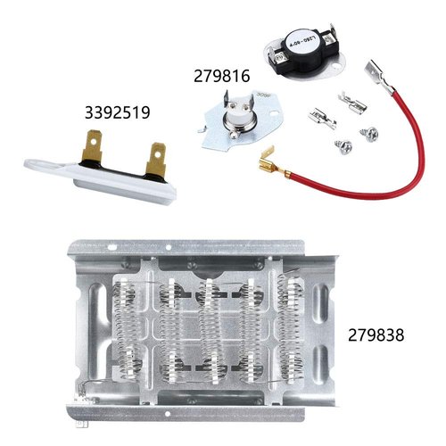 AMI PARTS 279838 W10724237 Dryer Heating Element Fit for Whirlpool Kenmore Maytag Amana Electric Cabrio Roper Dryer 70 80 Series Model 110 Dryer Parts WED4815EW1 NED4655EW1 8565582 3403585 AP3094254