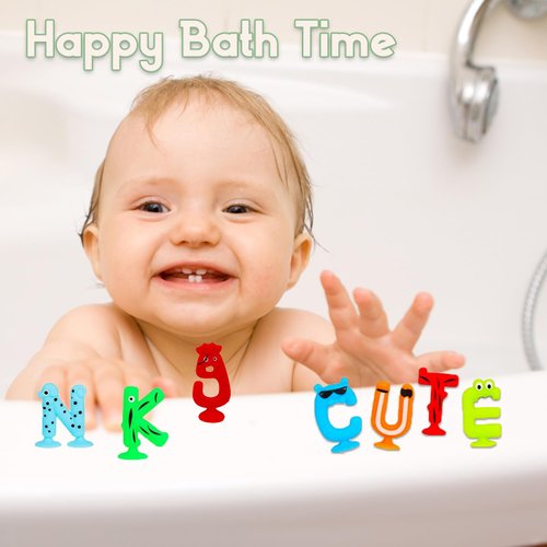 Bath Toys Suction Cup Toys 36 PCS Silicone Suction Travel Toys Window for Kids Ages 3-8 Boys Girls Sensory Toys Silicone Animal Sucker Toys