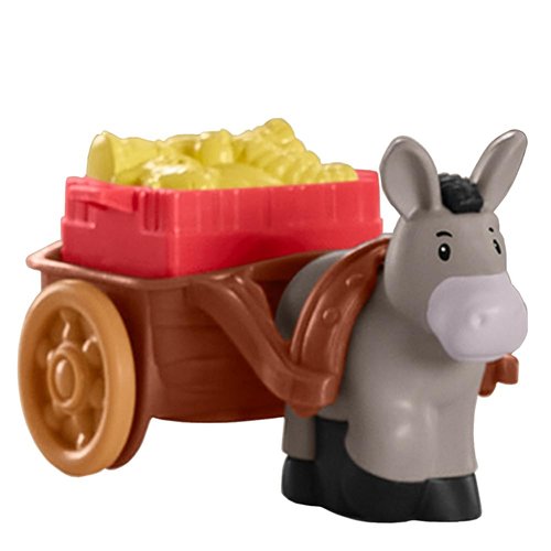 Replacement Parts for Fisher-Price Little People Christmas Manger Scene Nativity Set - HMX70 ~ Gray Donkey Pulling Brown Cart with Basket of Food ~ Works Well with All Little People Sets!
