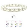 Accents Kingdom Women's Magnetic Bracelet White Tuchi Simulated Pearl Bracelet with Clear Crystal, 7.5"