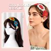 AddLotLot 2 PCS Crochet Headbands Hippie Headbands Crochet Hair Bandanas Boho Headbands Knit Headband Floral Boho Lace Hollow Hairband Bandana Tie-Back Knit Headband Vintage Bandana for Women Girls