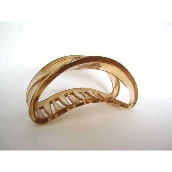 Generic Clear transparent amber brown arc shaped hair claw clip