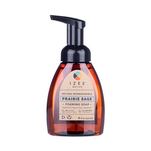 Izee Native Prairie Sage Foaming Hand Wash Soap 1 count 8oz Prairie Sage Pump Soap | Earth-Safe Biodegradable Pump Hand Wash Soap Made With Natural and Organic Ingredients made in MONTANA USA
