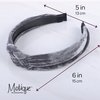 Motique Accessories 1.5 Inch Velvet Braid Headband Women and Girls Hair Band (Grey)