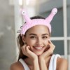 SUMERSHA Cute Snail Headband Spa Face Wash Hairband Cute Cartoon Coral Fleece Elastic Headband Hair Accessory for Washing Face Shower Makeup Skincare