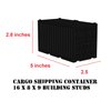Black Toy Cargo Shipping Container Compatible Compatible with Lego Bricks and Minifigures