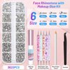 Shynek 3600Pcs Gems Rhinestones with Makeup Glue, Tweezers Dotting Tools for Face Nail Art Body Hair Eye Jewels Crafts Decoration