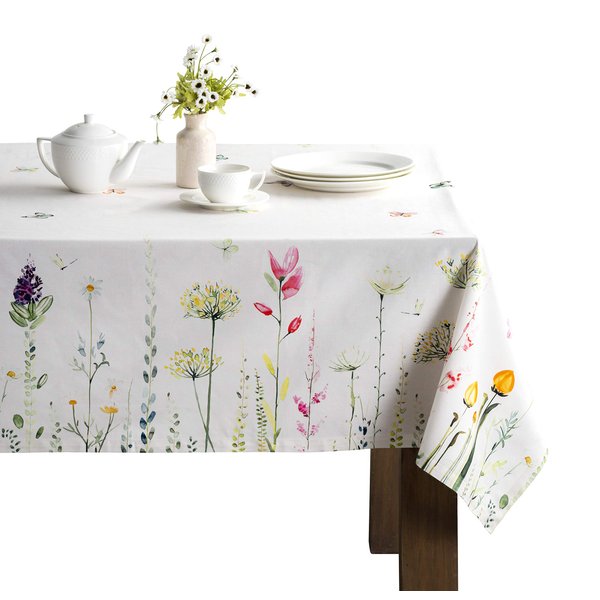 Maison d' Hermine Tablecloths 100% Cotton 60"x120" Decorative Rectangle Tablecloth Washable Table Cover, Holiday Dinner, Wedding & Dining, Botanical Fresh - Spring/Summer