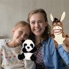 Easfan Panda Hand Puppet Plush Animal Toy with Movable Mouth for Role Play Storytelling Preschool Teaching Birthday Gifts for Kids Boys Girls, 9''