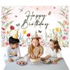 Avezano Wildflower Birthday Backdrop Girls Floral Birthday Banner Spring Wildflower Birthday Party Decorations Background 70.8 x 43.3 inch