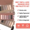 SUSIKEKI 2PCS 6 Colors Mini Naked Eyeshadow Palette Makeup Set Neutral Nude Eye Shadow Pink & Brown Matte Shimmer Make Up Pallet with Mirror Highly Pigmented Travel Size Gift Kit