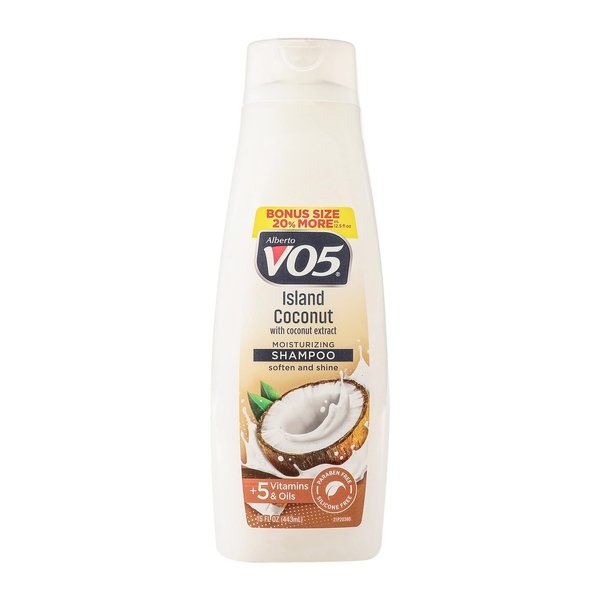 Alberto VO5 - Island Coconut Moisturizing Shampoo - Hydrating Shampoo - With Coconut Milk, Vitamin E and Biotin - Long Lasting Fragrance - 15 oz