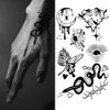 Oottati 2 Sheets Small Tiny Temporary Tattoo Stickers Snake Butterfly Heart Sun