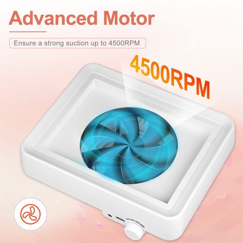 Nail Dust Collector, 40w Dust Collector for Nails Adjustable Suction Nail Vacuum Dust Collector, Nail Fan Dust Collector for Acrylic Nails Perfect for Salon Home Use