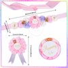 Jspupifip Teddy Bear Maternity Sash & to Be Corsage Pin Set Pink Flower Belly Belt Baby Shower Maternity Photography Gift for Decorations Souvenir Supplies