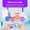 3pcs Sugar Ball,2.5" Slow Rise Squishy Stress Relief Balls Stretch Clear Glitter Malt Syrup Filled Moldable Relaxing Sensory Fidget Stress Toy for Adults and Kids,Hand Exercise Balls Gift for Friends