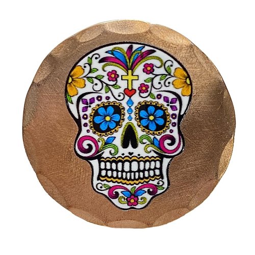 Sugar Skull Forged Copper Golf Ball Marker by Sunfish