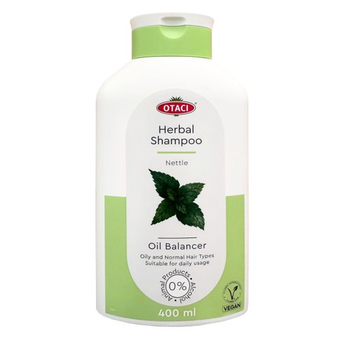 OTACI Oil Balancing Herbal Shampoo with Nettle, Everyday Use For Oily and Normal Hair, Deep Cleansing Oil-Control Shampoo, No Paraben, No Silicon, No Alcohol Vegan and Cruelty-Free Shampoo 13.5 Fl Oz